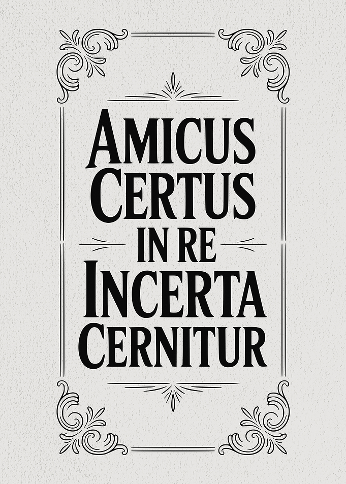 Amicus Certus In Re Incerta Cernitur Latin Quote