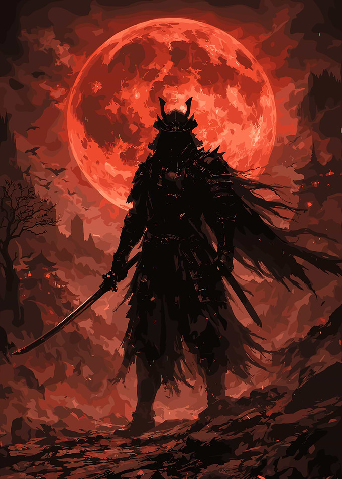 Samurai Under a Blood Moon
