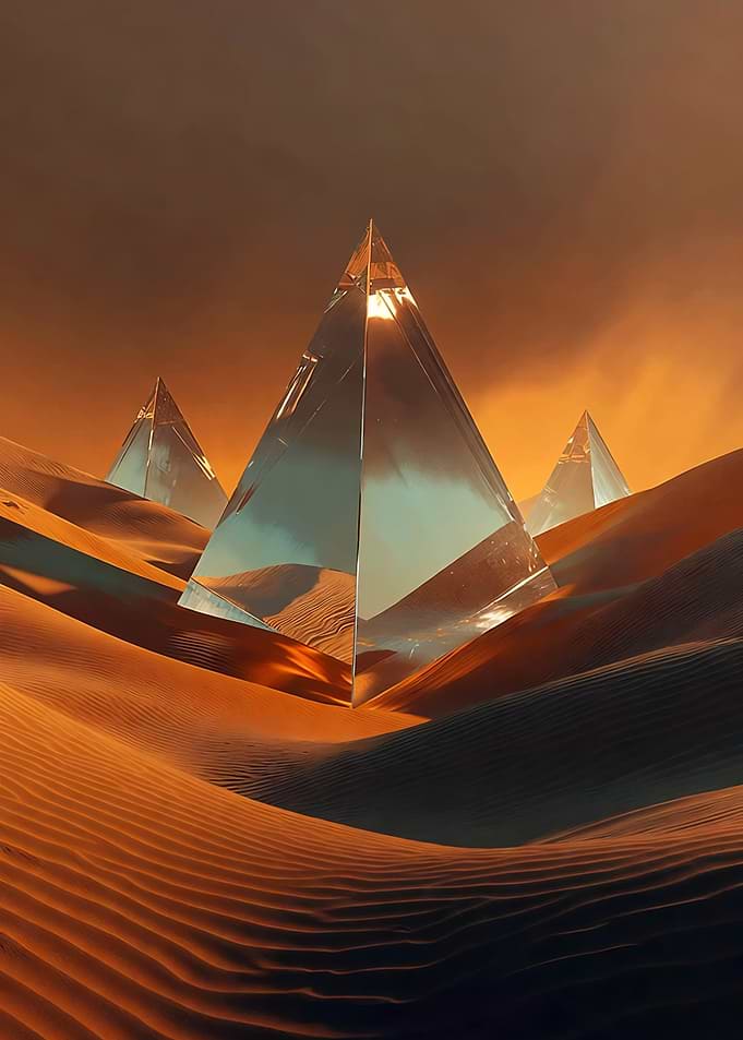 Pyramids in Desert