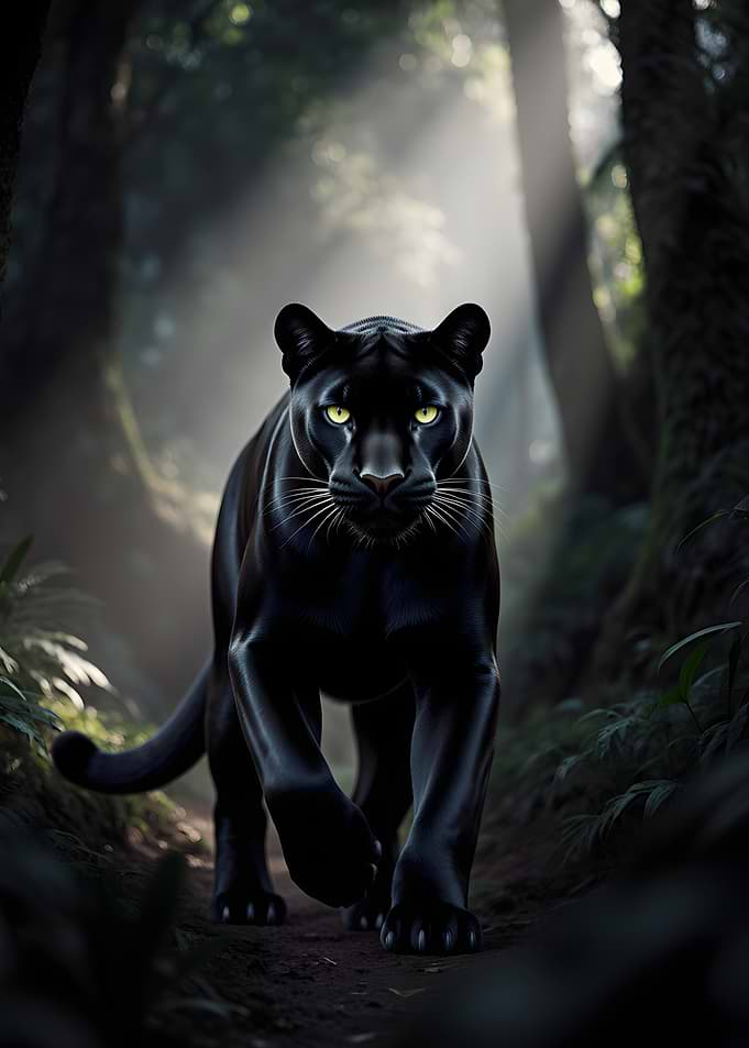 Black Panther in a Forest