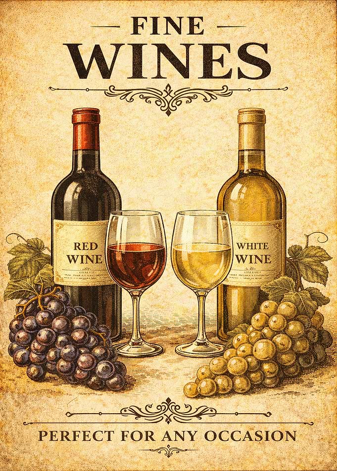 Vintage Fine Wines Poster