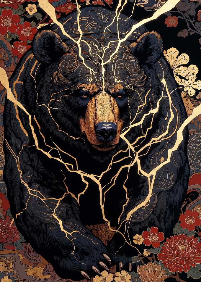 Kintsugi Black Bear
