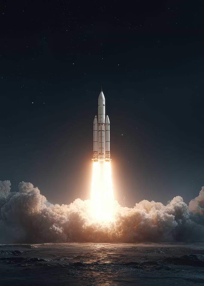 Rocket Launch at Night