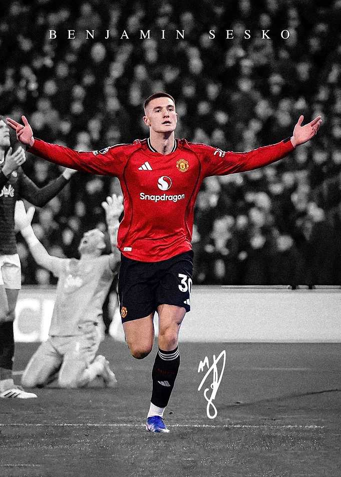 Benjamin Sesko Manchester United Celebration