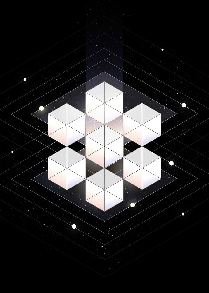Abstract Geometric Cubes in Space