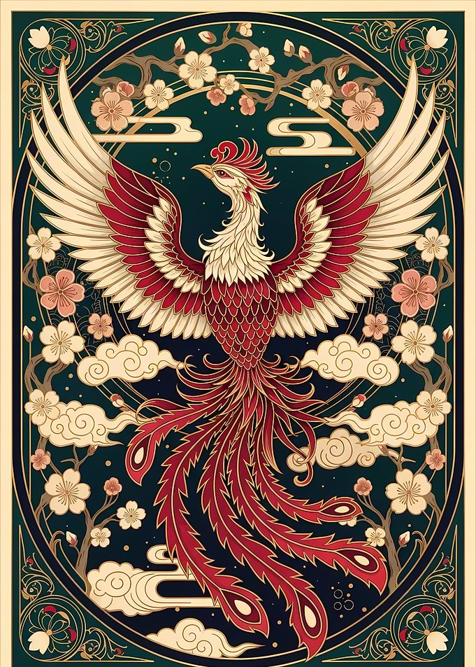 Phoenix with Cherry Blossoms