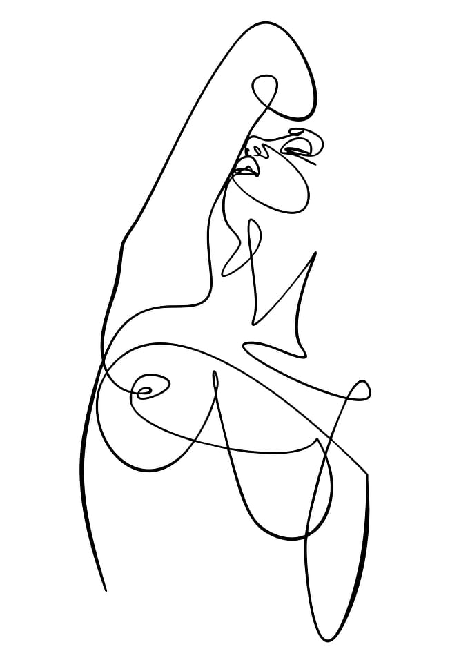 Abstract Line Art of a Woman