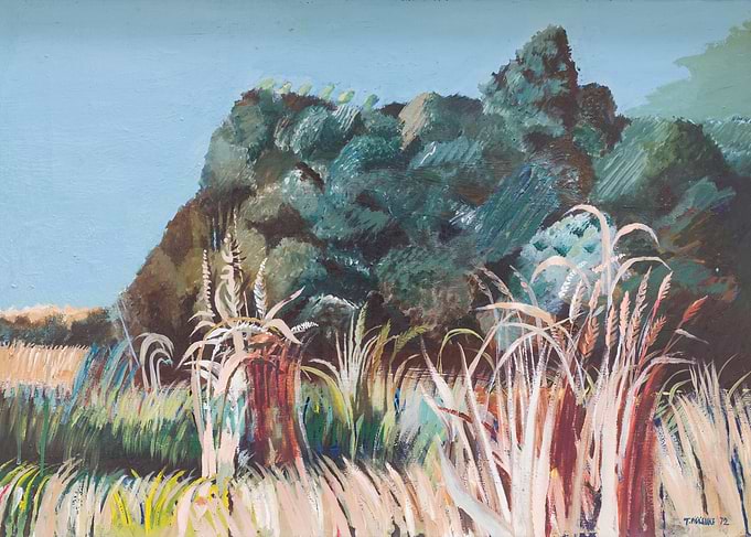 Impressionistic Landscape Painting of Wheat Field