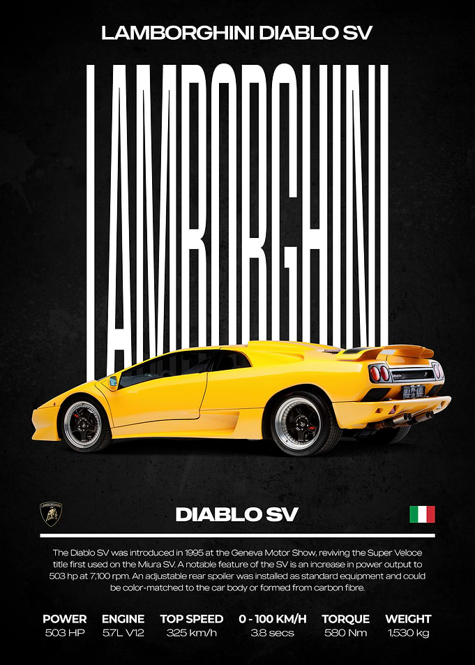 Lamborghini Diablo SV Poster