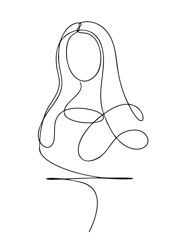 Minimalist Mona Lisa Line Art