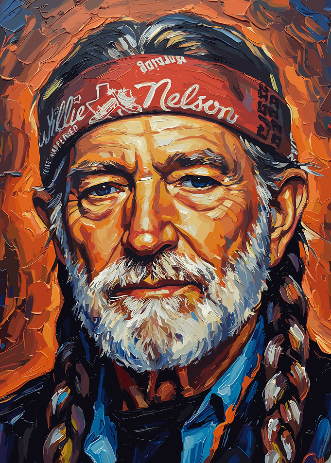 Willie Nelson oil painting portrait