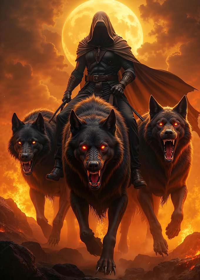 Dark Rider on Wolves