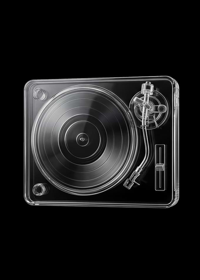 Transparent Turntable with Vinyl Record