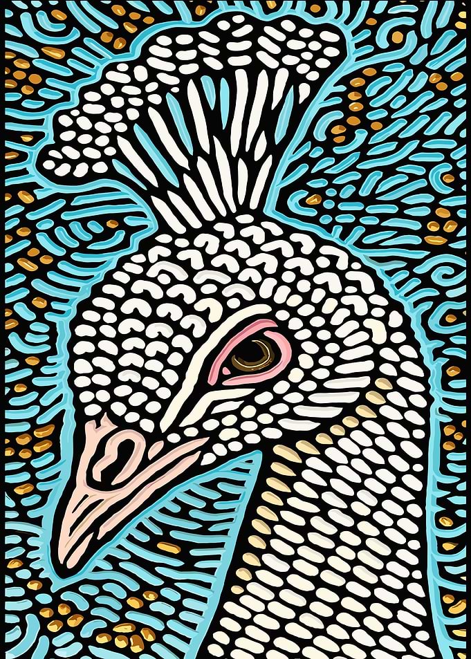 Stylized Peacock Portrait