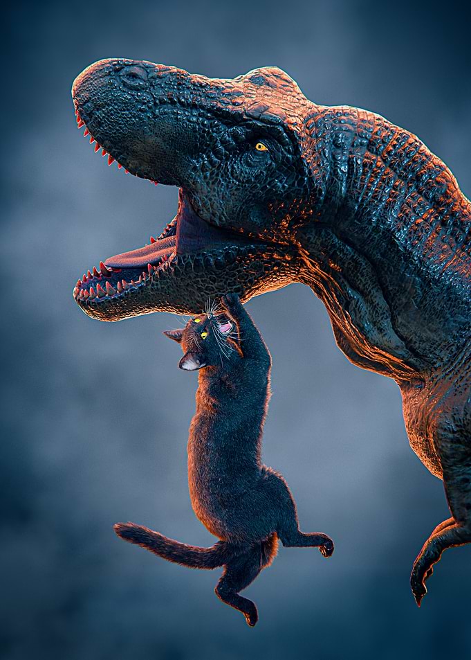 Jurassic Paw : When the Apex Predator Meets a House Cat