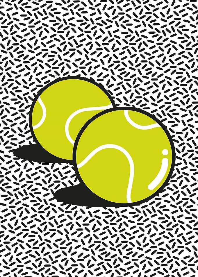 Two Tennis Balls with Shadow
