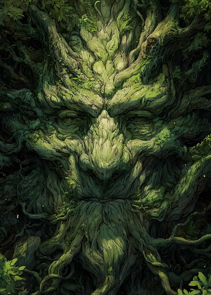 Green Man Tree Face