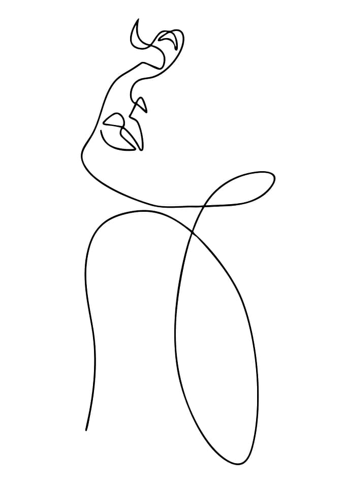 Minimalist Line Art of a Woman's Face
