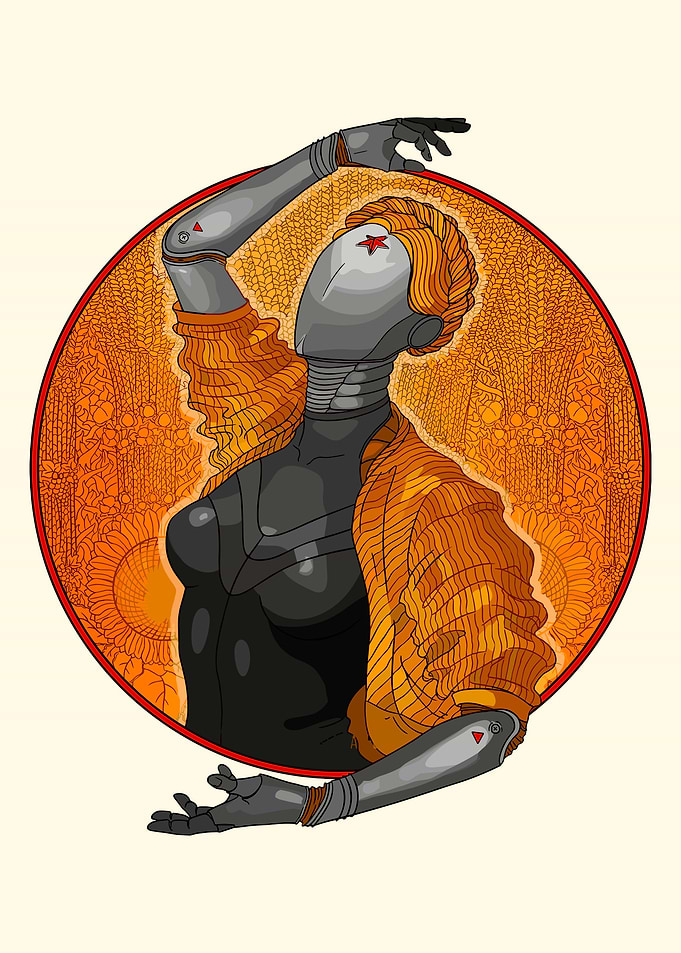 Atomic Heart – Robot Twins Retro Art