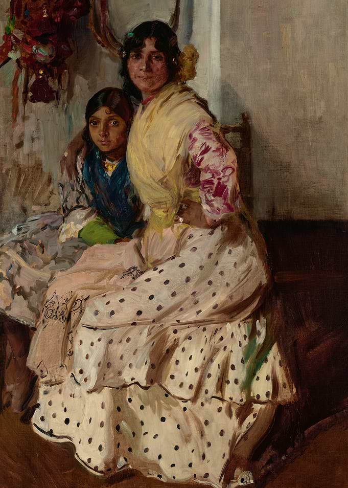Two Women in Traditional Spanish Attire