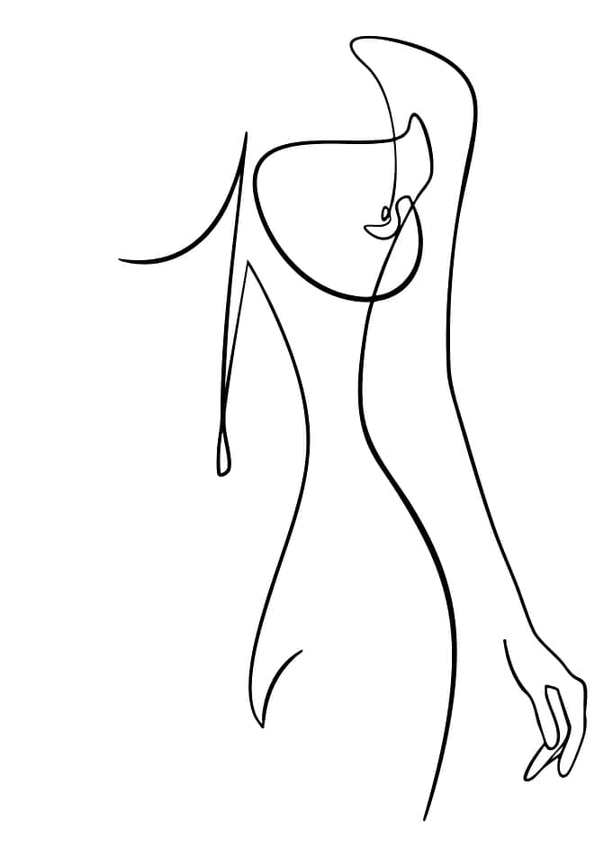 Abstract Line Art of a Woman's Torso
