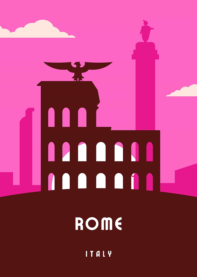 Minimalist Rome Skyline
