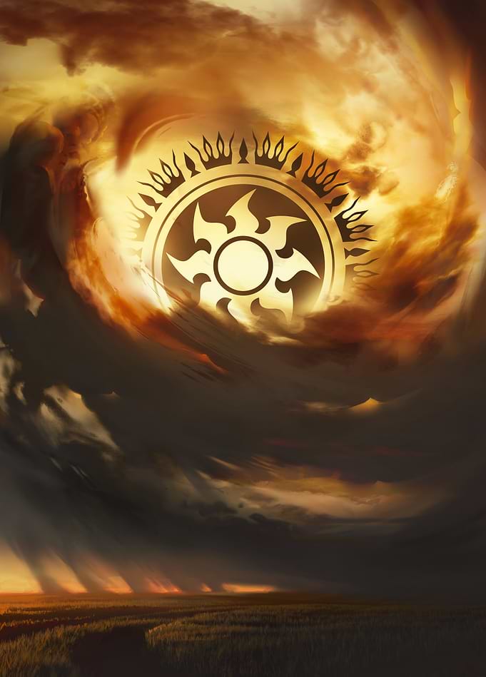 White Mana Symbol Landscape