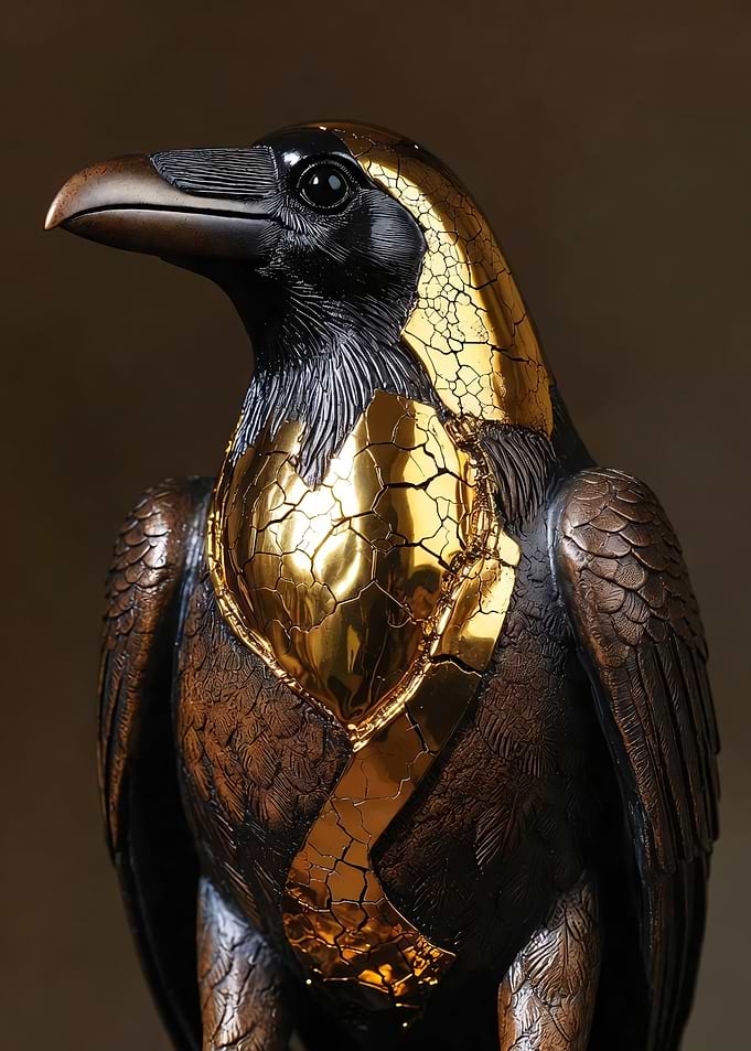 Kintsugi Raven Sculpture