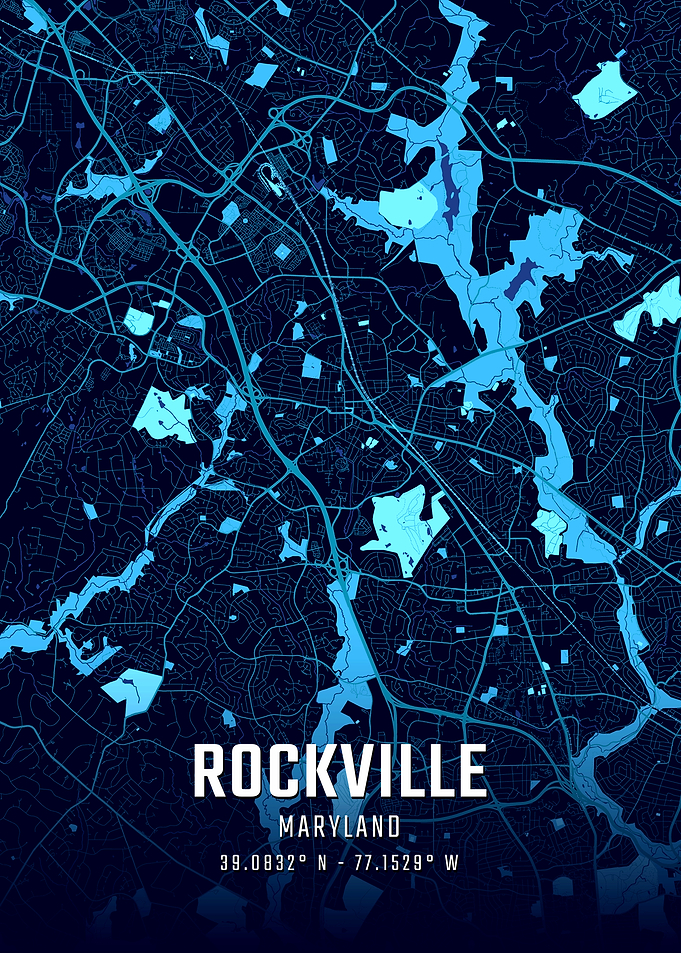 Rockville Maryland Midnight City Map