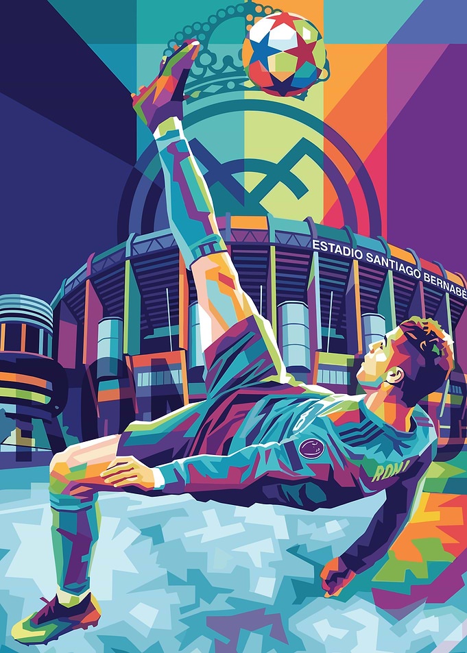 Cristiano Ronaldo Bicycle Kick Pop Art