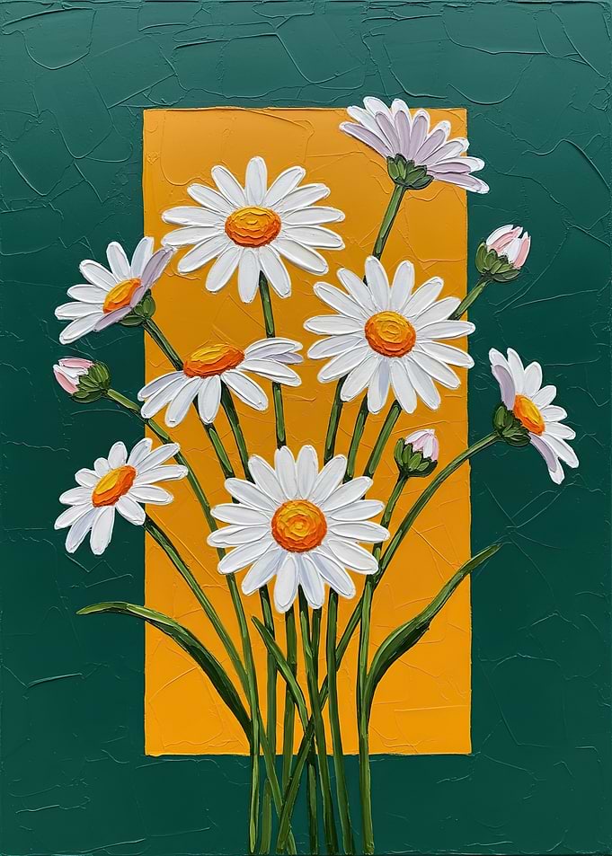 Textured Daisy Painting