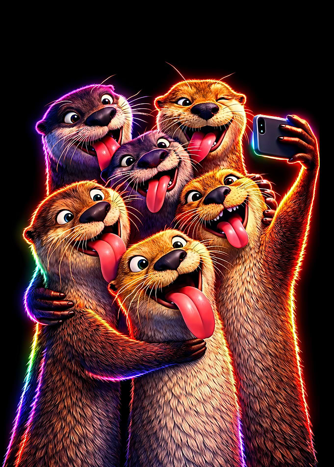 Otters funny Taking a Selfie