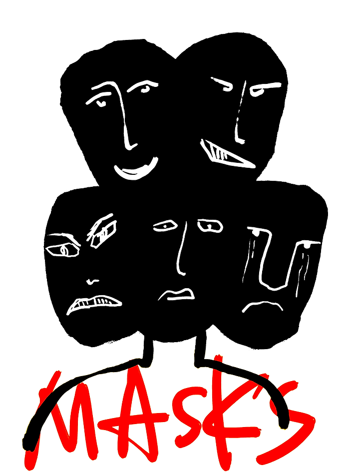 Abstract Faces with Text