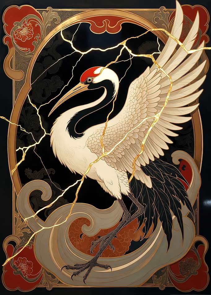 Kintsugi Crane