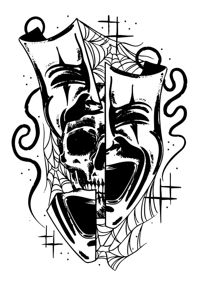 Skull and Theater Masks