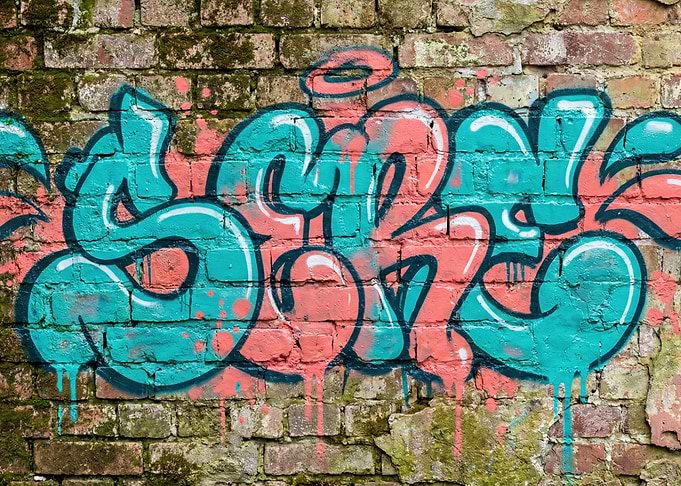 Graffiti Art on Brick Wall