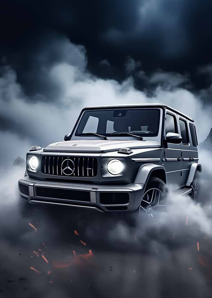 Mercedes G Wagon in smoke