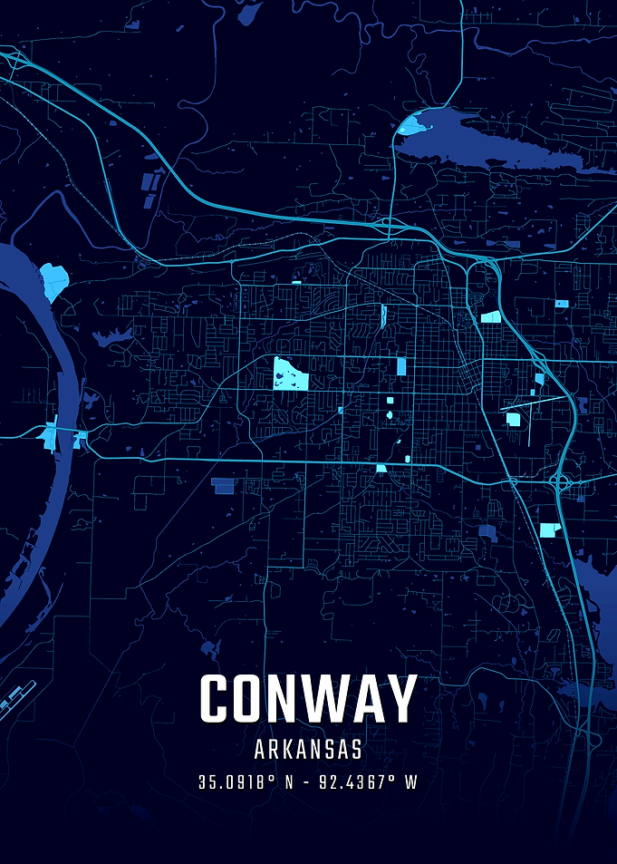 Conway Arkansas Midnight City Map