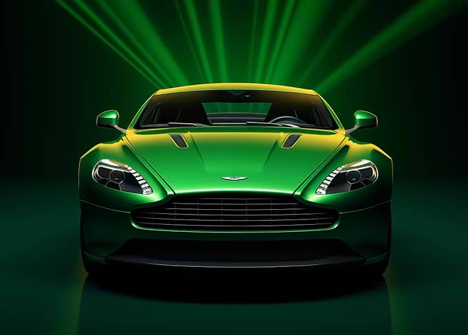 Green Aston Martin Sports Car