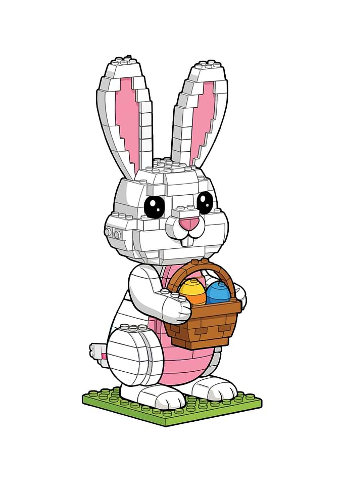 Easter Bunny with Basket of Eggs