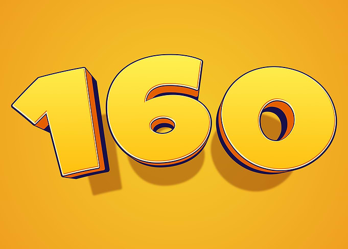 Number 160 in Yellow