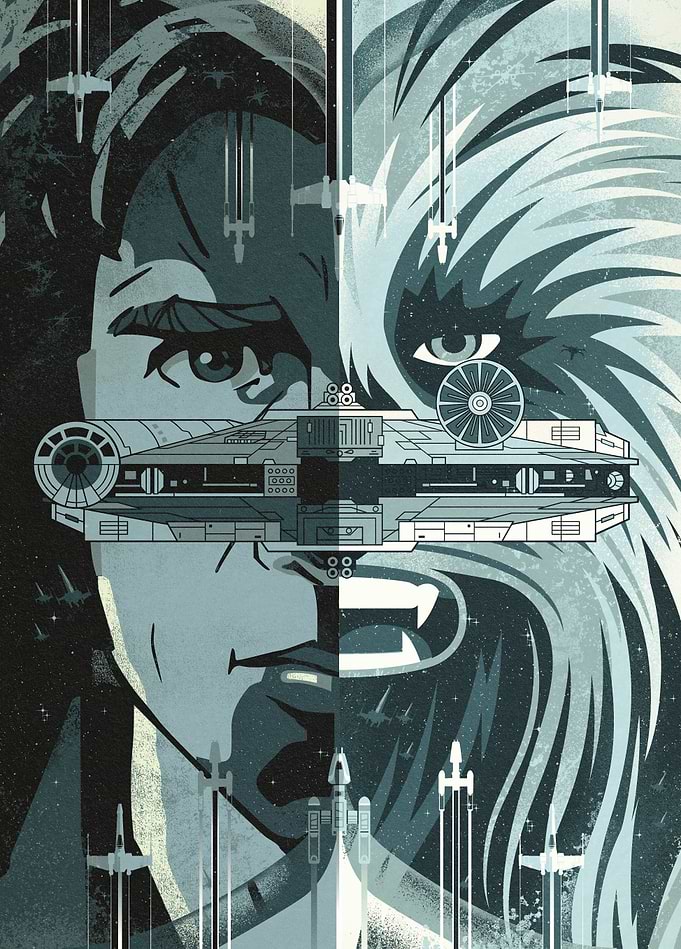 Millennium Falcon split portrait
