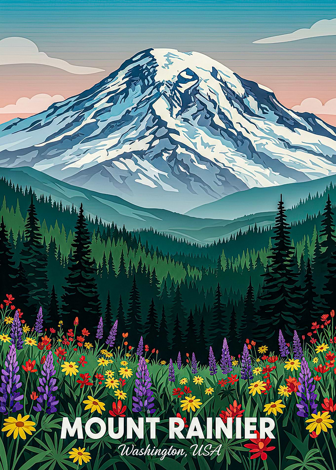 Mount Rainier National Park Poster