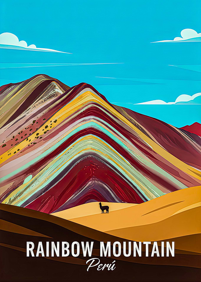 Rainbow Mountain Peru Poster