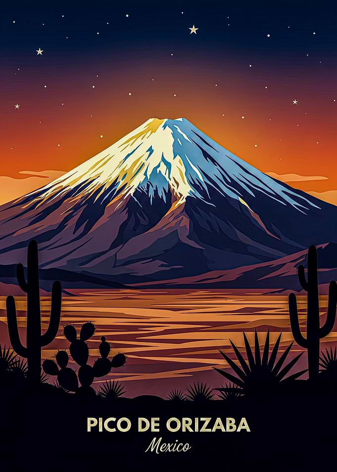 Pico de Orizaba Mexico Sunset