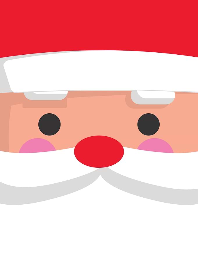 Minimalist Santa Claus Face
