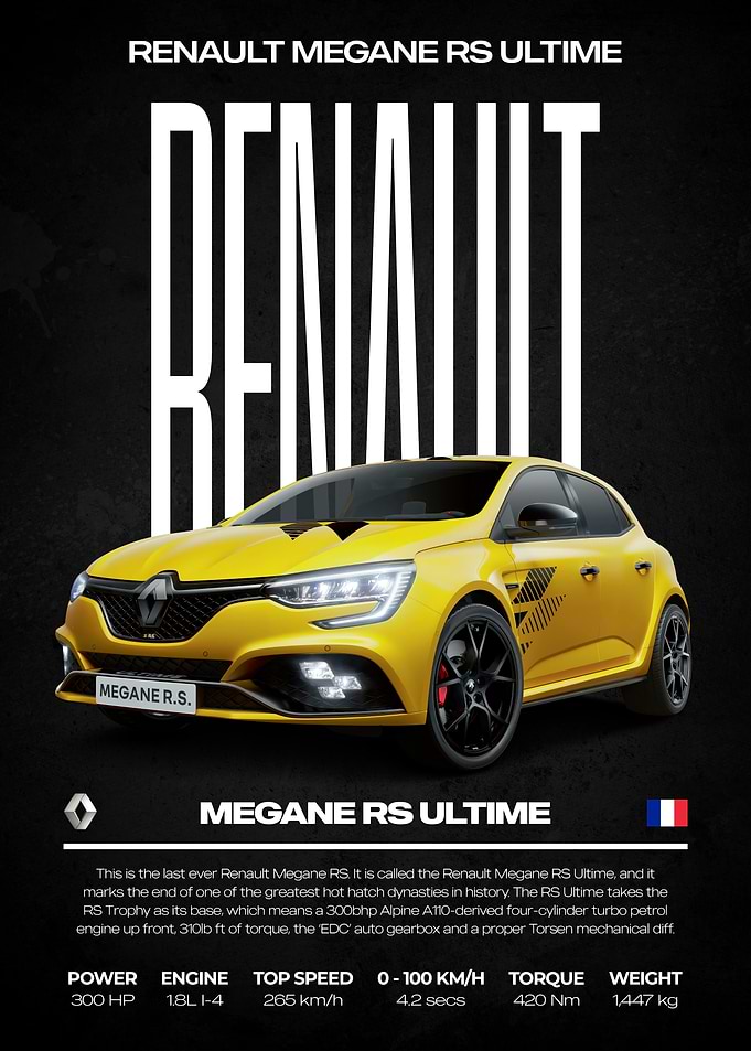 Renault Megane RS Ultime Poster