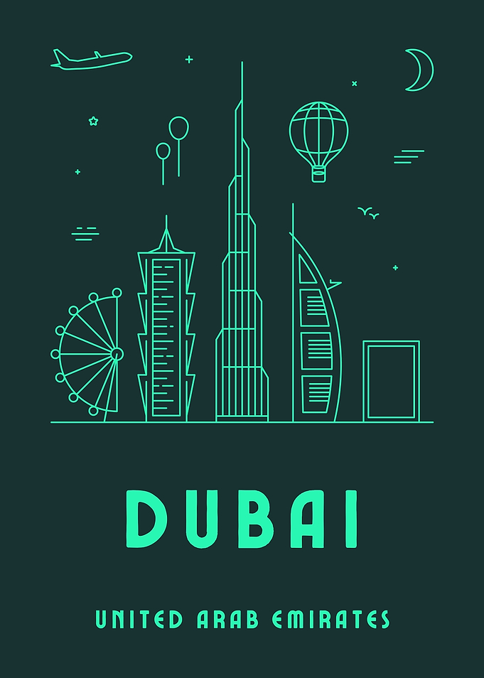Dubai Skyline Minimalist Poster