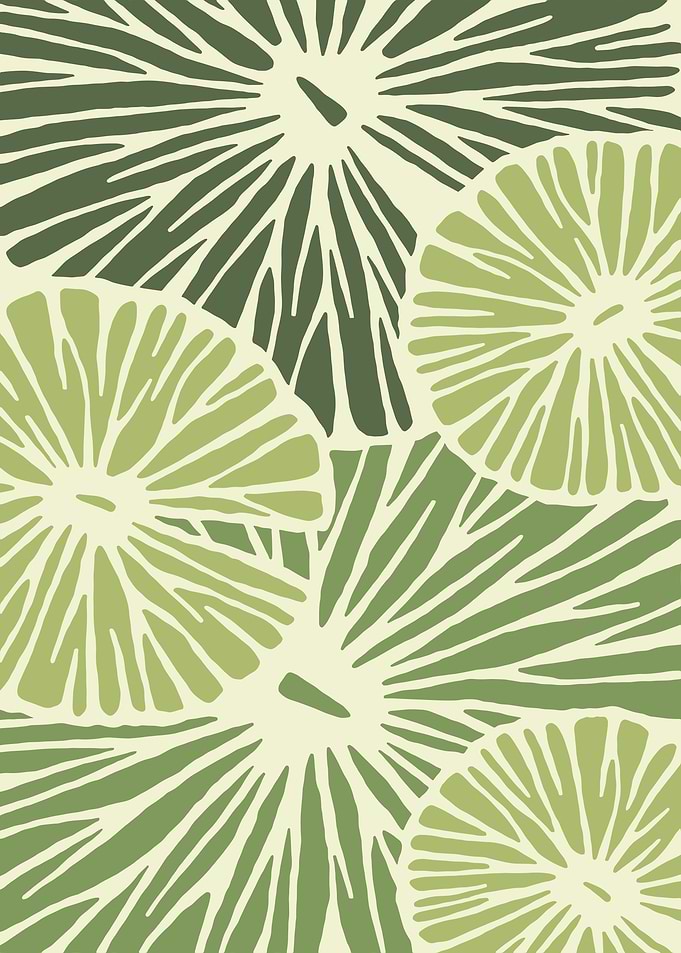 Green and Beige Floral Pattern