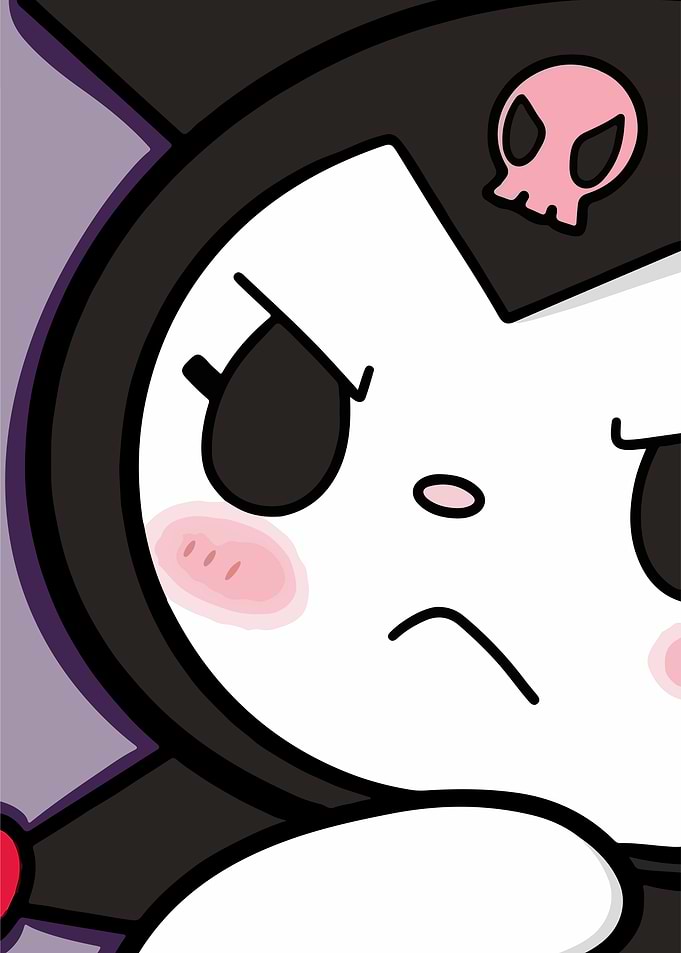 Kuromi with a Grumpy Expression